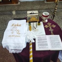 Platno za krštenje bebe sa imenom i andjelom