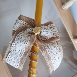 Komplet sveća za venčanje - Rustik juta i čipka