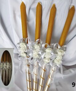 Svece za vencanje u crkvic srebrno bele