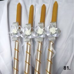 Komplet sveca za crkvu 2 u srebrno beloj kombinaciji