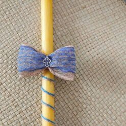 Sveća sa jutom - rustik kraljevsko plava