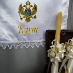 Peškir za kuma sa grbom Crne Gore